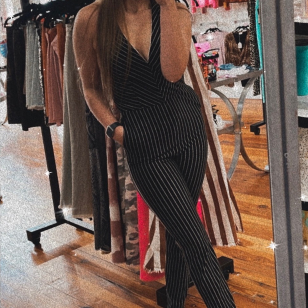 Black Twist Back Halter Jumper